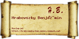 Hrabovszky Benjámin névjegykártya