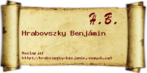 Hrabovszky Benjámin névjegykártya