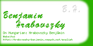benjamin hrabovszky business card