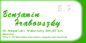 benjamin hrabovszky business card